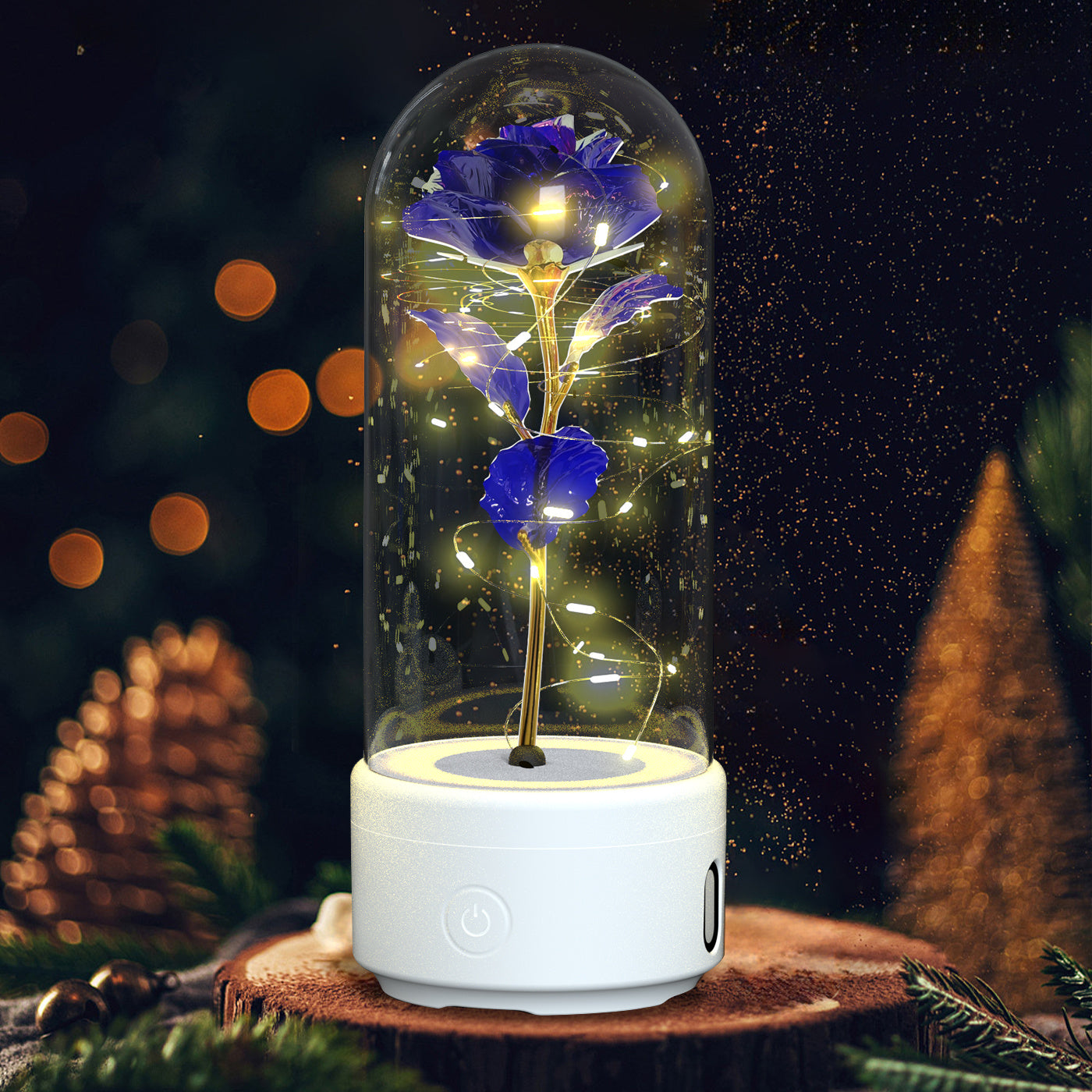 Eternal LED Rose Bluetooth Speaker – Romantic Glass Flower Lamp