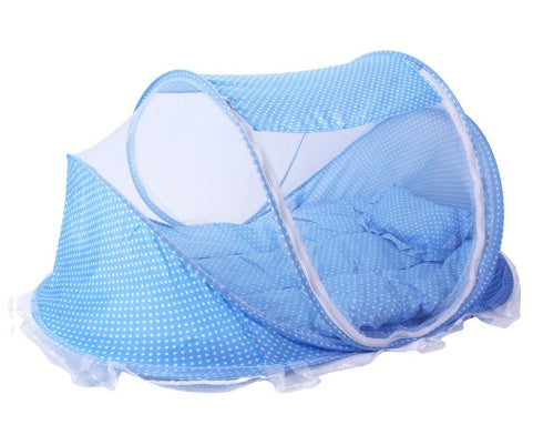 Foldable Baby bed with pilow and mosquito net- Portable and Breathable