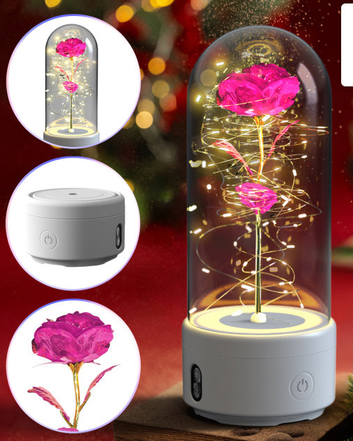 Eternal LED Rose Bluetooth Speaker – Romantic Glass Flower Lamp