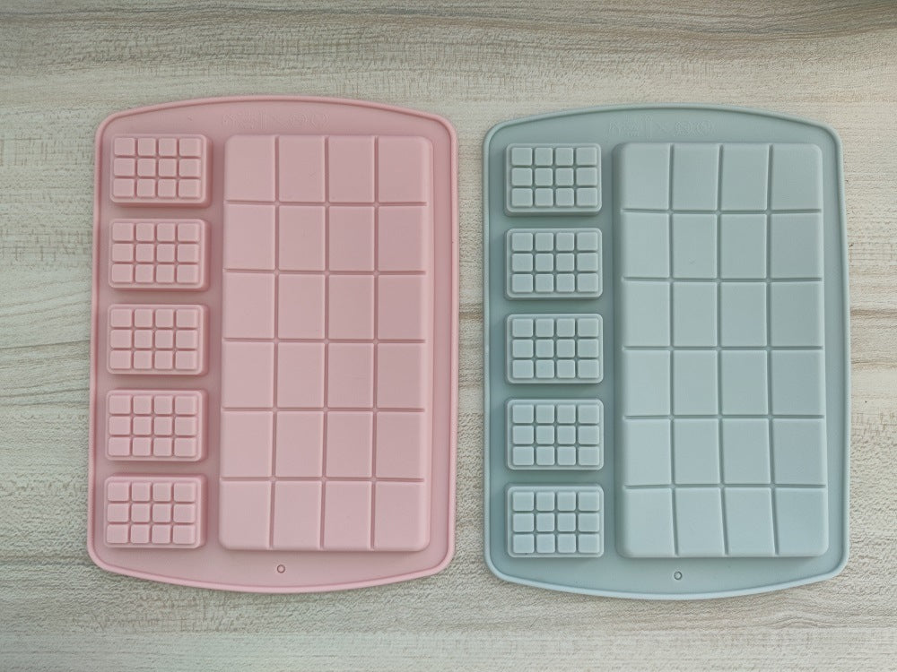 Two sizes of waffle silicone chocolate mold