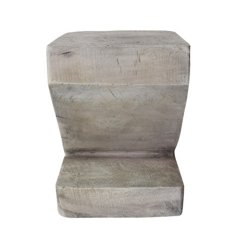 Modern Industrial Z-Shaped Side Table – Concrete Finish, Minimalist Desig