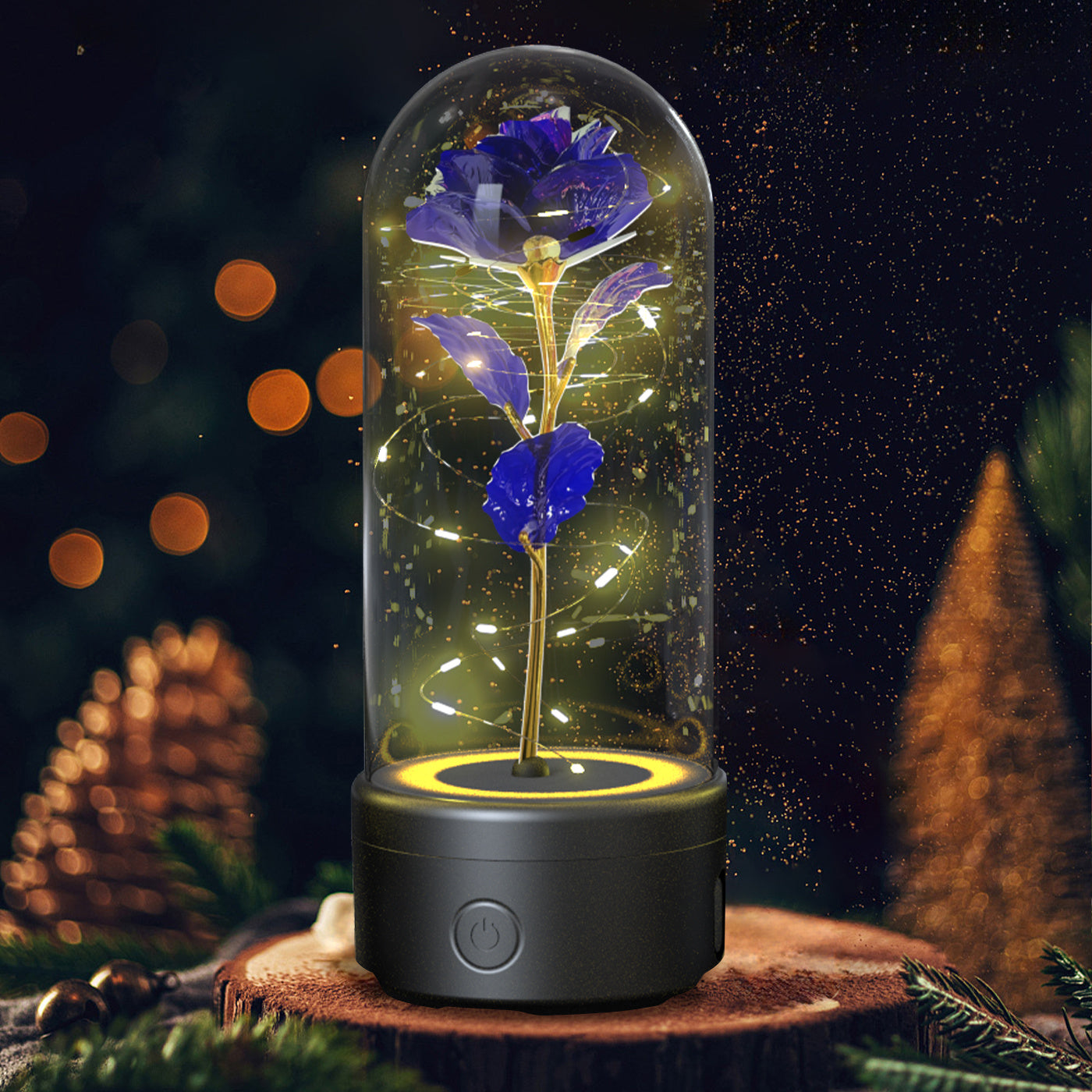 Eternal LED Rose Bluetooth Speaker – Romantic Glass Flower Lamp