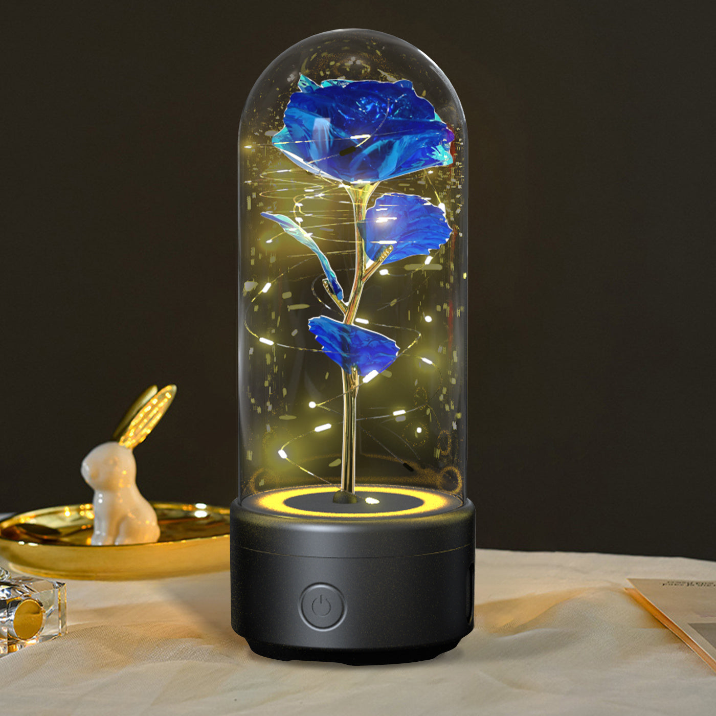 Eternal LED Rose Bluetooth Speaker – Romantic Glass Flower Lamp