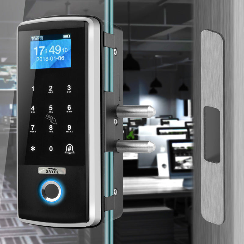 Smart glass door company office fingerprint lock