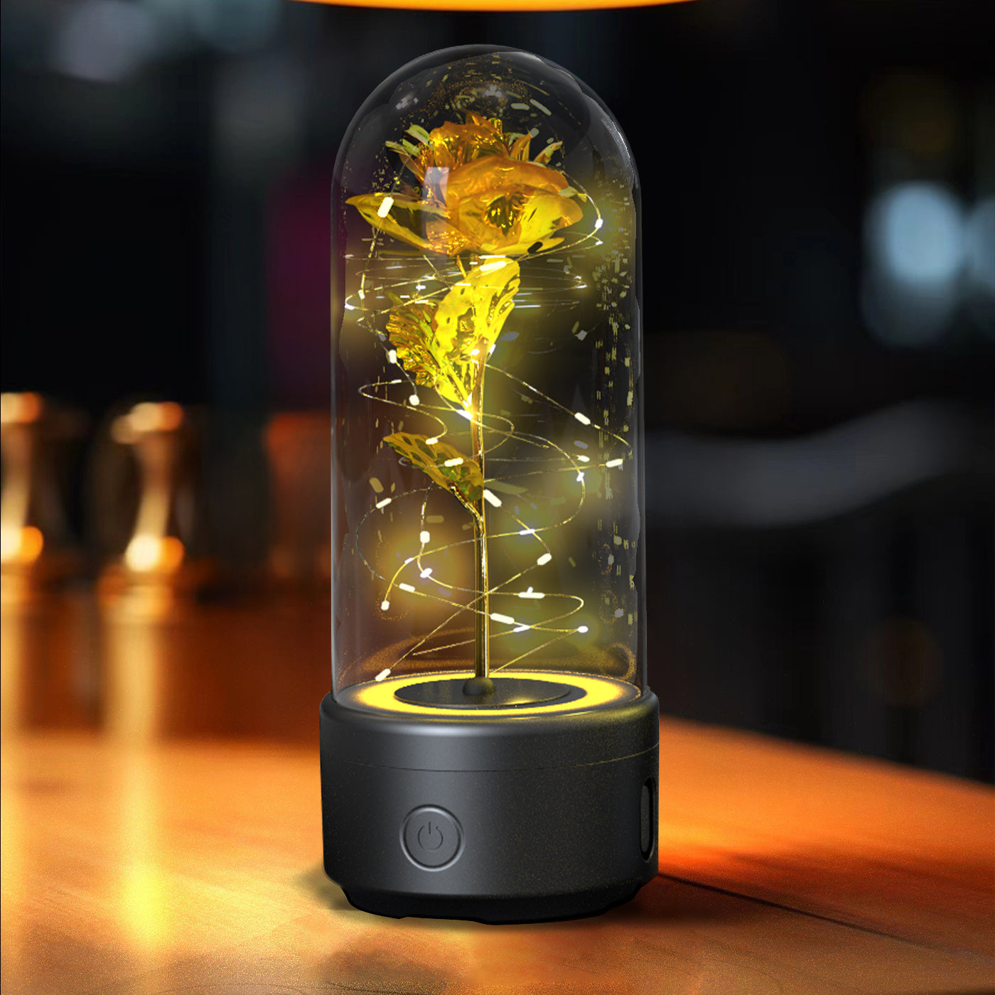 Eternal LED Rose Bluetooth Speaker – Romantic Glass Flower Lamp