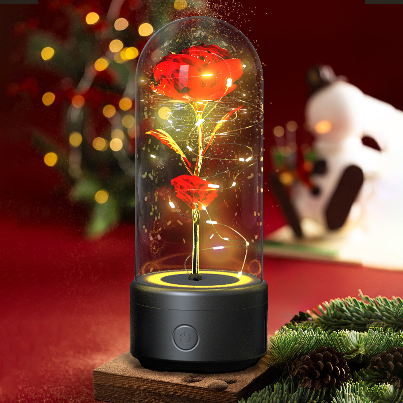 Eternal LED Rose Bluetooth Speaker – Romantic Glass Flower Lamp