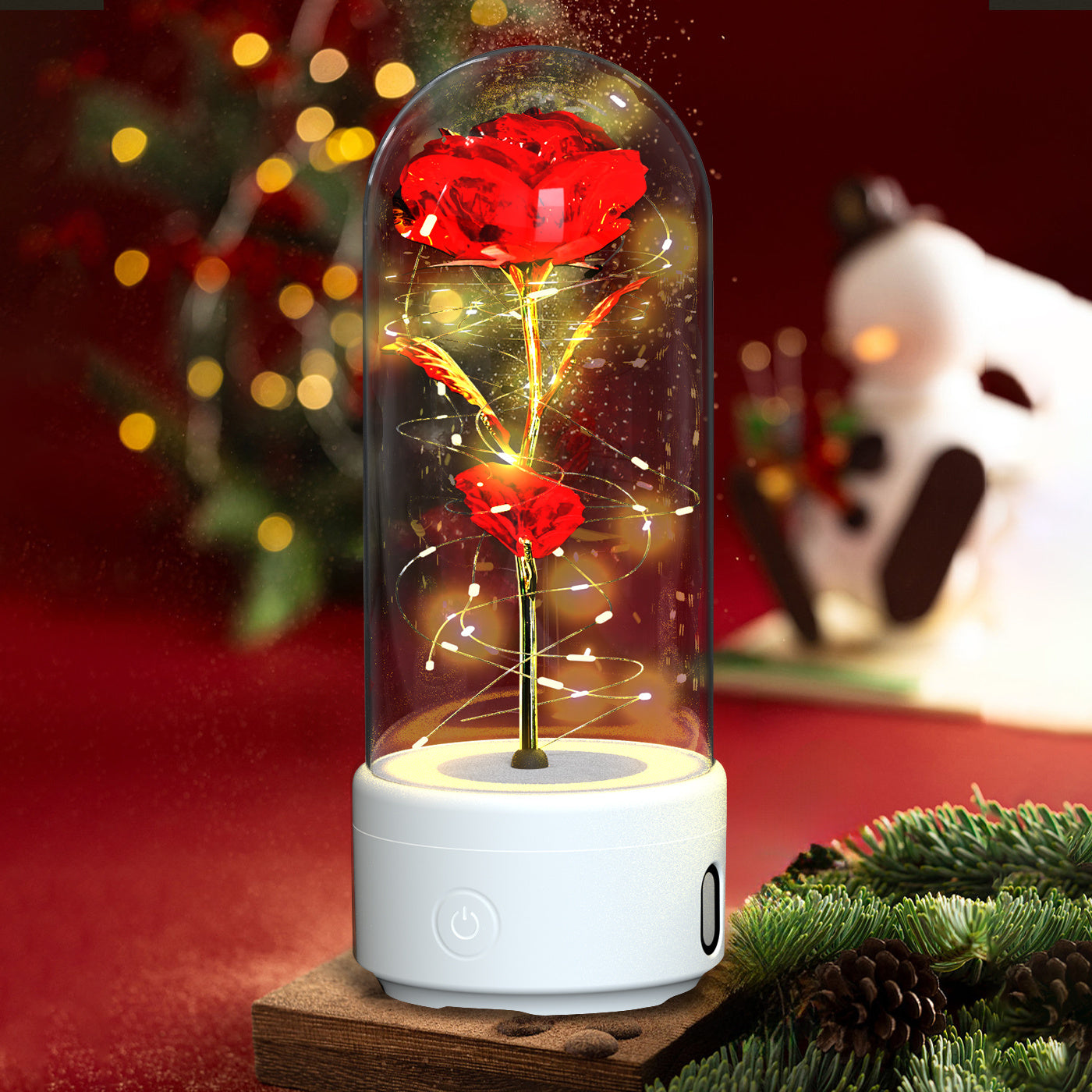 Eternal LED Rose Bluetooth Speaker – Romantic Glass Flower Lamp