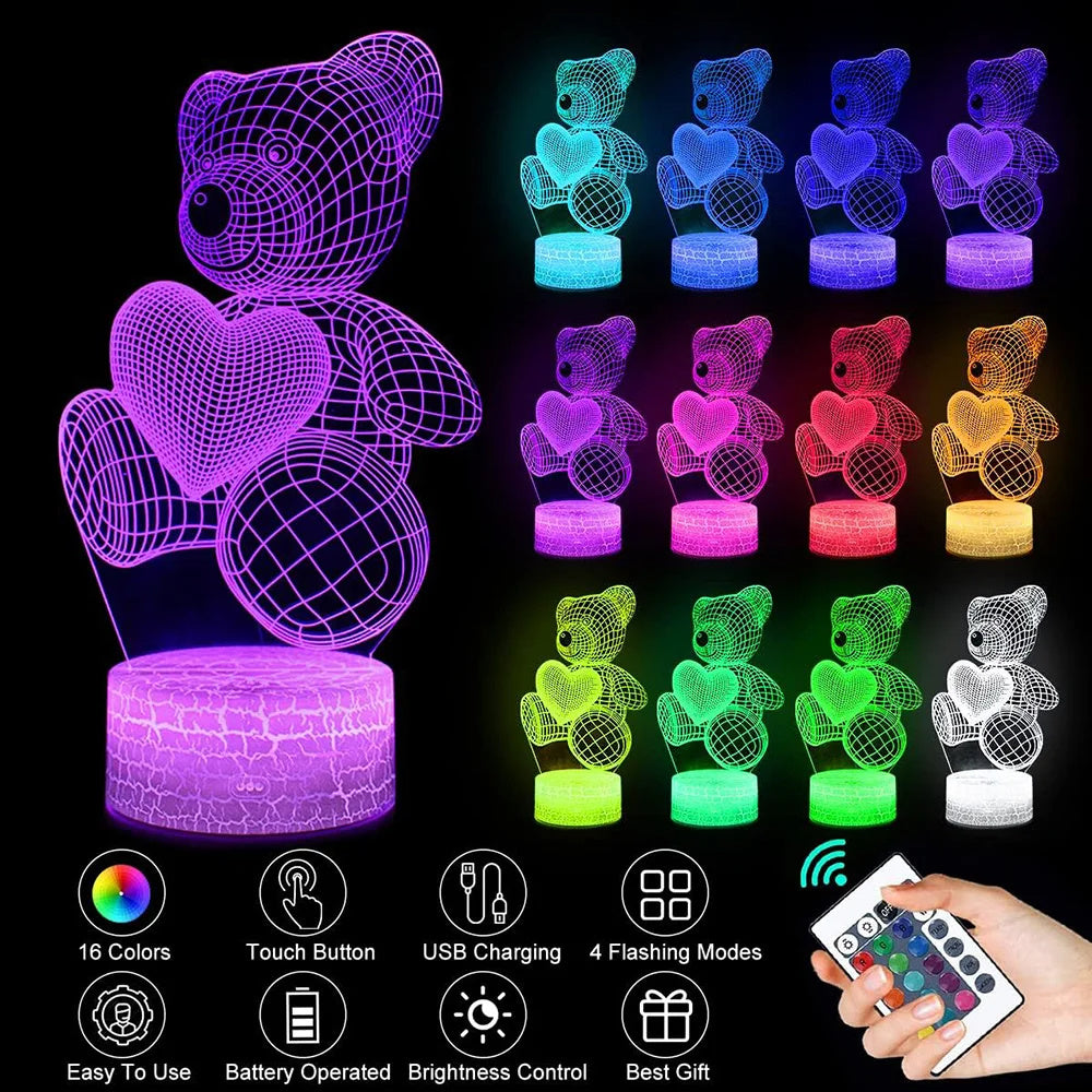 3D Lamp Acrylic USB LED Night Lights Neon Sign Lamp Xmas Christmas Decorations For Home