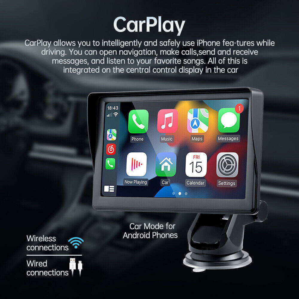 7-inch Portable Wireless Carplay Car Smart Screen MP5 Vehicle Navigation Reversing Player