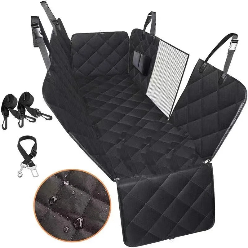 Ruxin Dog Car Seat Cover Waterproof Foldable Pet Dog Travel Mat Mesh Dog Carrier Car Hammock Cushion Protector Zipper Pocket