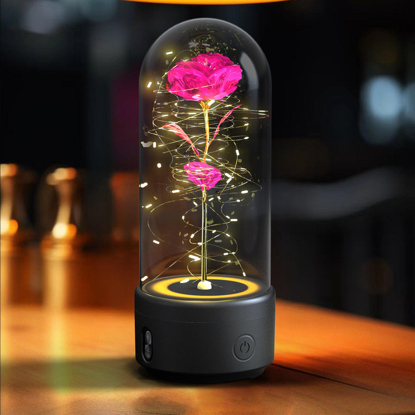 Eternal LED Rose Bluetooth Speaker – Romantic Glass Flower Lamp