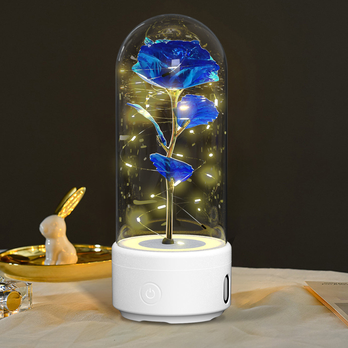 Eternal LED Rose Bluetooth Speaker – Romantic Glass Flower Lamp