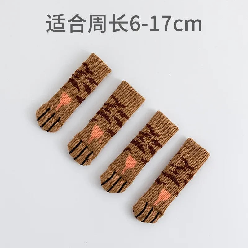 4Pcs/Set Creativity Cat Paw Table Foot socks Chair Leg Covers Floor Protectors Knitted Socks Mute Wear-Resistant Non-slip Mat