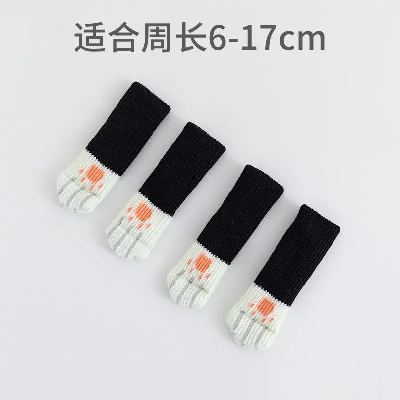 4Pcs/Set Creativity Cat Paw Table Foot socks Chair Leg Covers Floor Protectors Knitted Socks Mute Wear-Resistant Non-slip Mat