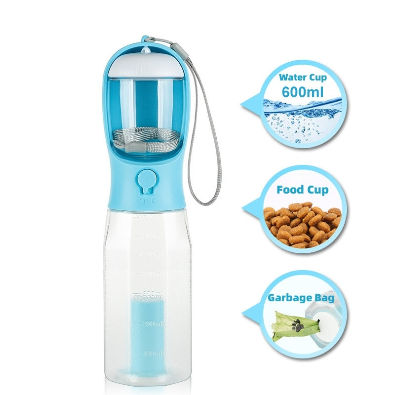 3 In 1 Leak-proof Multifunctional Dog and Cat  Water Bottle - Feeder, Drinker and waste dispenser