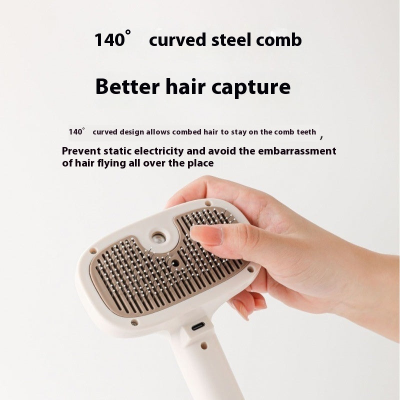 Pet Spray Comb One-click  Self-Cleaning Hair Removal Brush