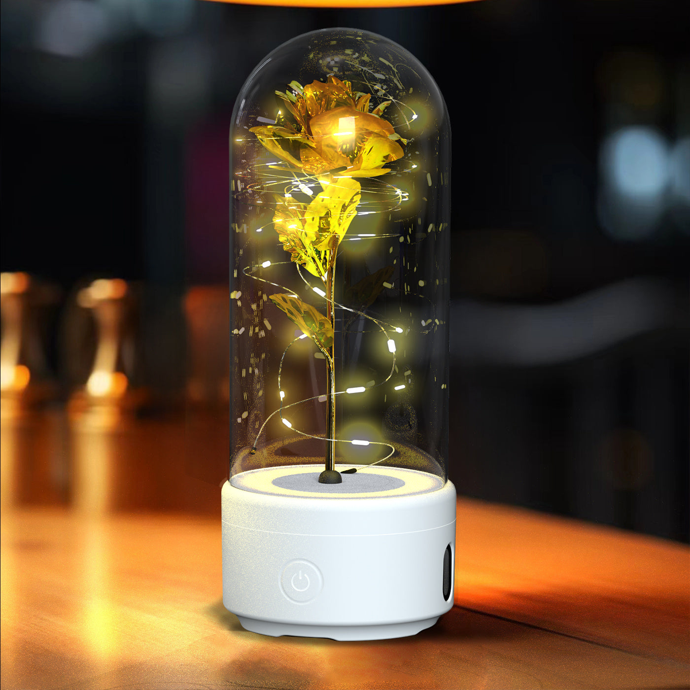 Eternal LED Rose Bluetooth Speaker – Romantic Glass Flower Lamp